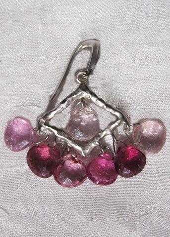 Veewire Rhombus Pink Tourmaline Pear Earring(14kw)