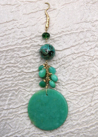 Everglades Moss HammerWire (chrysoprase/tsavorite/turquoise)