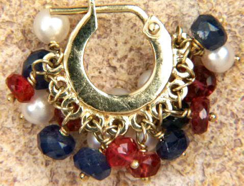 Freedom Double Fringe Baby Hoop(18k) (pearl/ruby/sapphire)