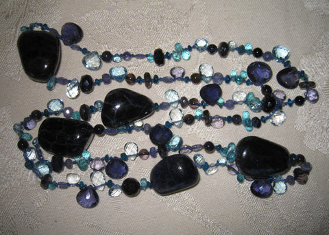 Malibu 30" Pacifica Shoreline Necklace (apatite/blue topaz/iolite/tanzanite)