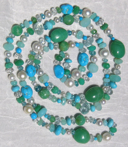 Seacoast 44" Concurrence (aquamarine/apatite/chrysoprase/ pearl/peruvian opal/turquoise)