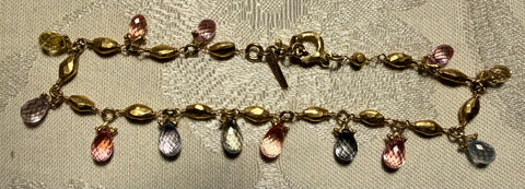 Pastel Sapphire Teardrop(12+ctw) GoldDiamond Rapt Bracelet(18k)