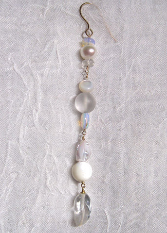 ArcticMoon Snowball Icicle (crystal/moonstone/mother of pearl/opal/pearl)