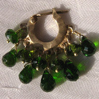 Chrome Diopside Teardrop/Bead Fringe Baby Hoop