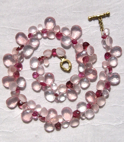 Pink Tourmaline Rose Quartz Ruffled 16.in Bouquet