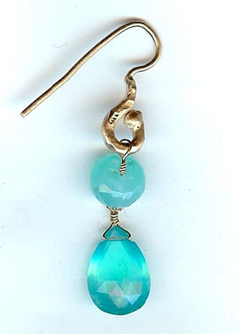 Peruvian Opal Rondell TearDrop HammerwireLoop