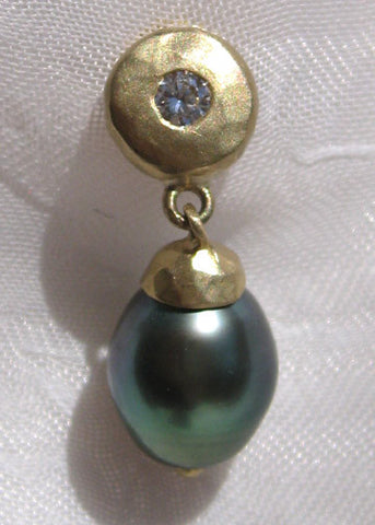 RhombusGyre Tahitian Pearl Earring(.20ctw)