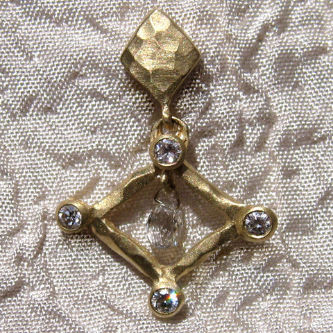 Diamond Rhombus Teardrop Earring(.85ctw)