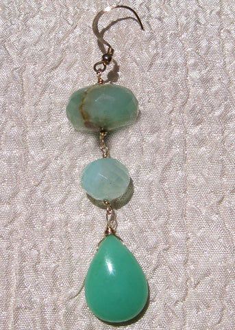 Chrysoprase Moss Earring (chrysoprase/peruvian opal)