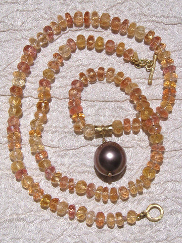 Imperial Topaz Conjunction GoldBone Mocha TahitianPearl