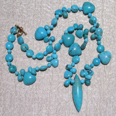 Sleeping Beauty Turquoise 17.in Desert Rainstorm Necklace