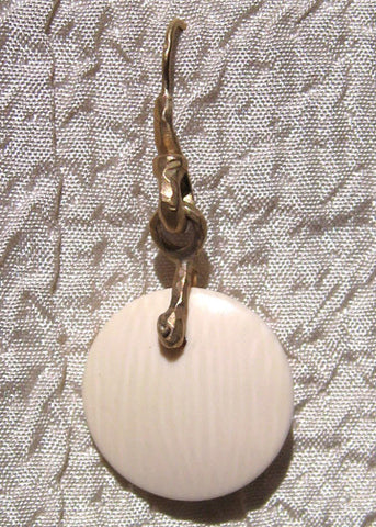 HammerwireLoop Mammoth Ivory Saucer Earring