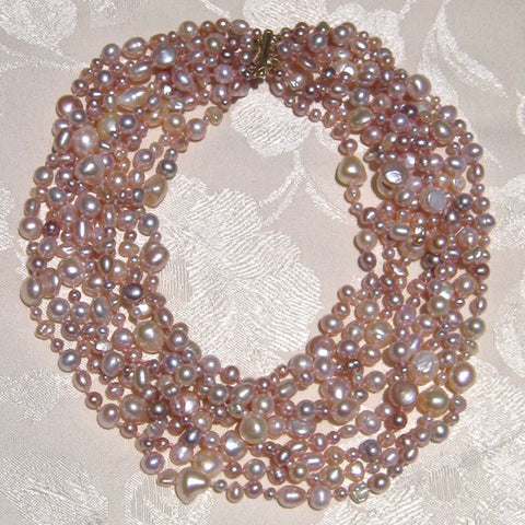 8 Strand Pink Pearl Toursade