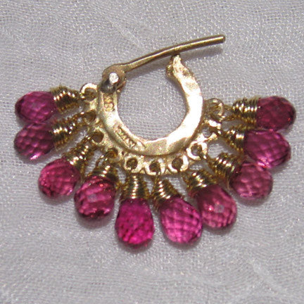 Baby HammerHoop/ Pink Tourmaline Teardrops