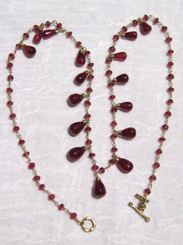 Red Spinel Rapt TearDrop Necklace