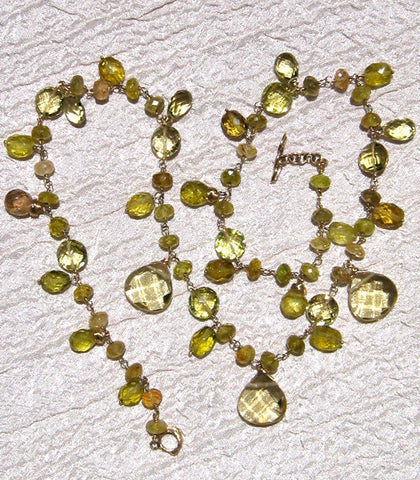 Thalia Rapt Lemon Quartz & Grossularite Garnet Necklace