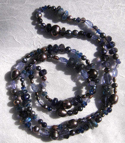 Twilight 30\\\ Archipelago (blue labradorite/iolite/kyanite/pearl/tanzanite)"