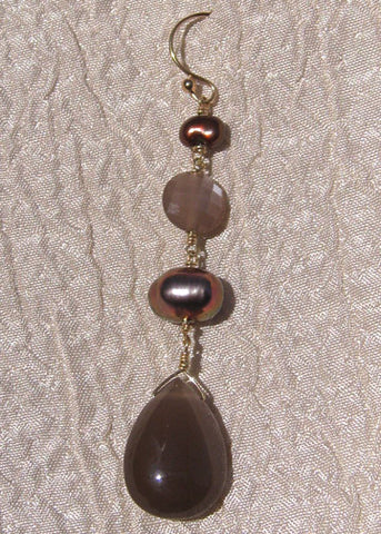 Fawn Moonstone TearDrop Icicle (moonstone/pearl)
