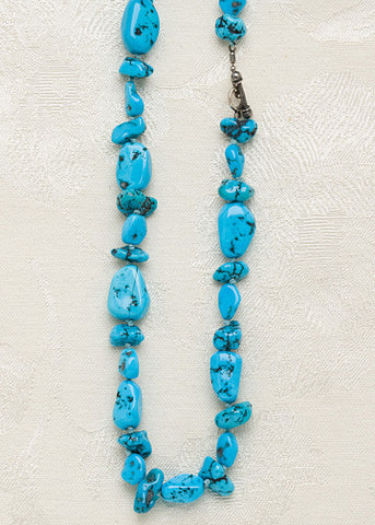 Turquoise Tumbled RiverRock Necklace(24\\\)"