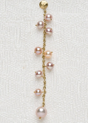 SmallDisc InfinityChain Pastel RainbowPearl RainChain Earring(18k)