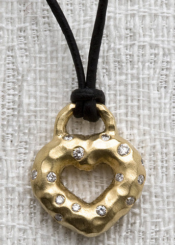 CelestialDiamondHeart Pendant Leathong(.70ctw)