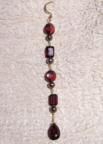 Garnet Mosaic 5 Stone Icicle (garnet/pearl)