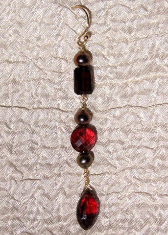 Garnet 3 Stone Mosaic Icicle