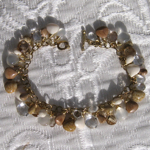 Palomino Ruffle AnchorChain Brace(Birdseye Maple/ Champagne Qtz/Fossil Coral/Ivory/Moonstone/W.top)