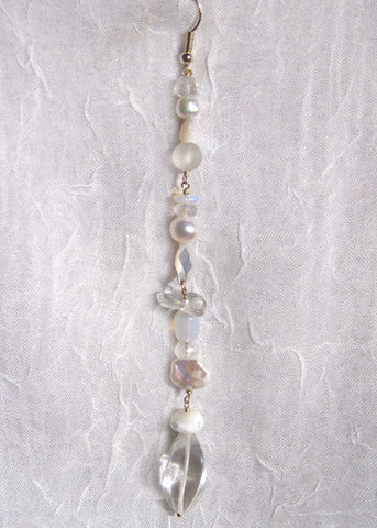 ArcticMoon Long Complex Twisted Icicle (crystal/moonstone/mother of pearl/opal/pearl)