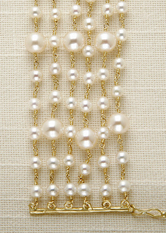 6 Strand Educated Pearl Bracelet(18k)