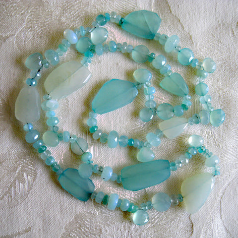 Green Chalcedony 30" Archipelago Necklace(OneofaKind)