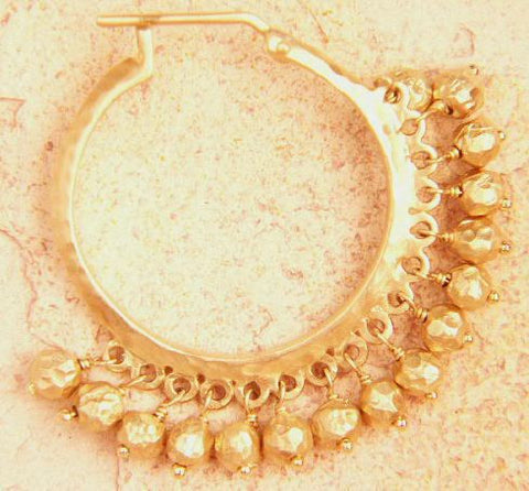 Hammered Goldball Hoop(18k)