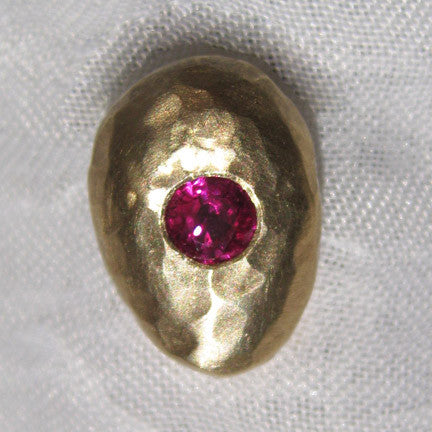 Ruby Goldstone Nugget Earring(approx. 70 ctw)(14k)