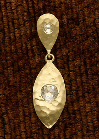 Rosecut Diamond GoldPear Diamond Ellipse Earring(.80ctw)(18k)