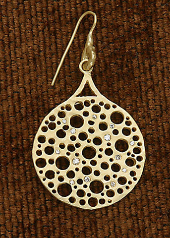 Diamond SwissCheese HammerwireLoop Earring(.38ctw)(18k)