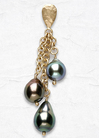 Tahitian Pearl Cascade GoldPear Earring(18k)