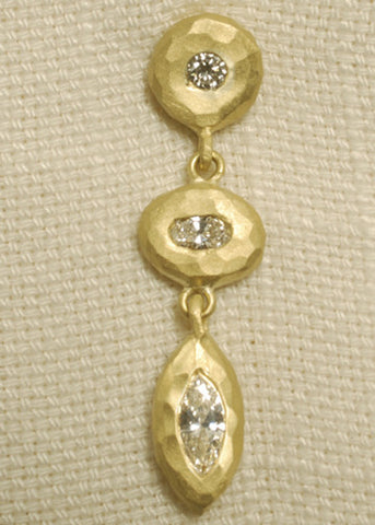 RoundOvalMarquis Diamond Dangle Earring(1.1ctw)(18k)