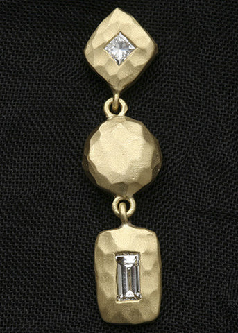 DiamondRhombus Contessa BullionGyre RhombusIngot Earring(.70ctw)(18k)