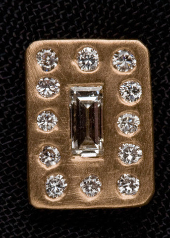 DiamondRhombus Celestial Ingot Button Earring(.54ctw)(18krose)