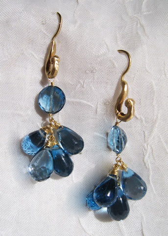 London Blue Topaz Jubilee Rainshower Earring(18k)