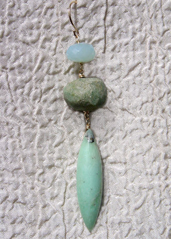 RainForest Moss Earring (chalcedony/chrysoprase)