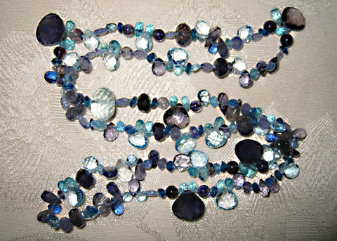 Malibu 24" OneofaKind Surfside Necklace (apatite/blue topaz/iolite/kyanite/tanzanite)