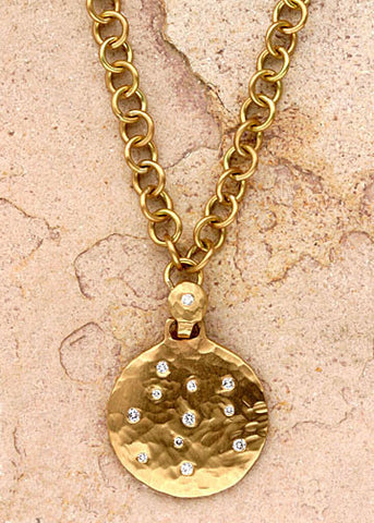 Diamond Disc Anchorchain Necklace(.20ctw)(18k)