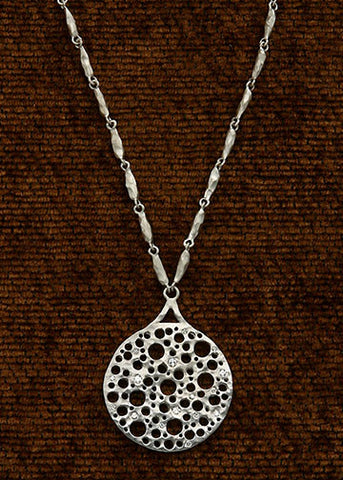 Carrot Chain Necklace/Diamond Holy Disc Pendant(.25ctw)(18kw)