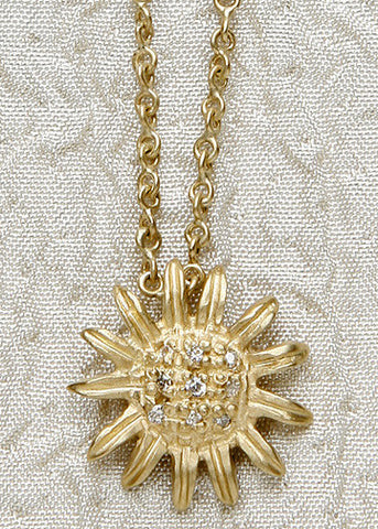 Diamond Sunflower InfinityChain(.09ctw)(18k)