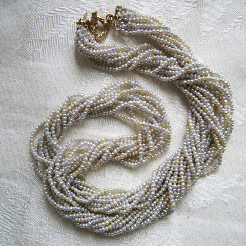 Antique 10 Strand Keshi Pearl (OneofaKInd) Toursade(14k)