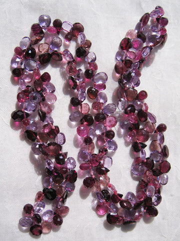 Radiance Ruffled 24" Necklace (amethyst/garnet/pink tourmaline)