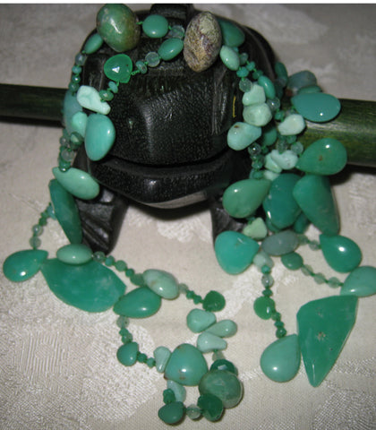 Chrysoprase Harmonic 38" RainForest Necklace (OneofaKind)