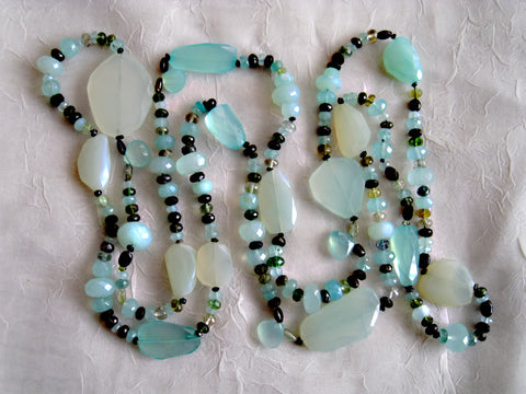 Amazonia 54" Upriver Necklace(chalcedony/tourmaline)