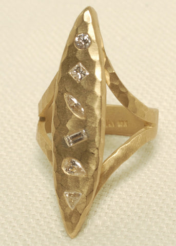 DiamondMosaic GoldMarquis Ring(.50ctw)(18k)